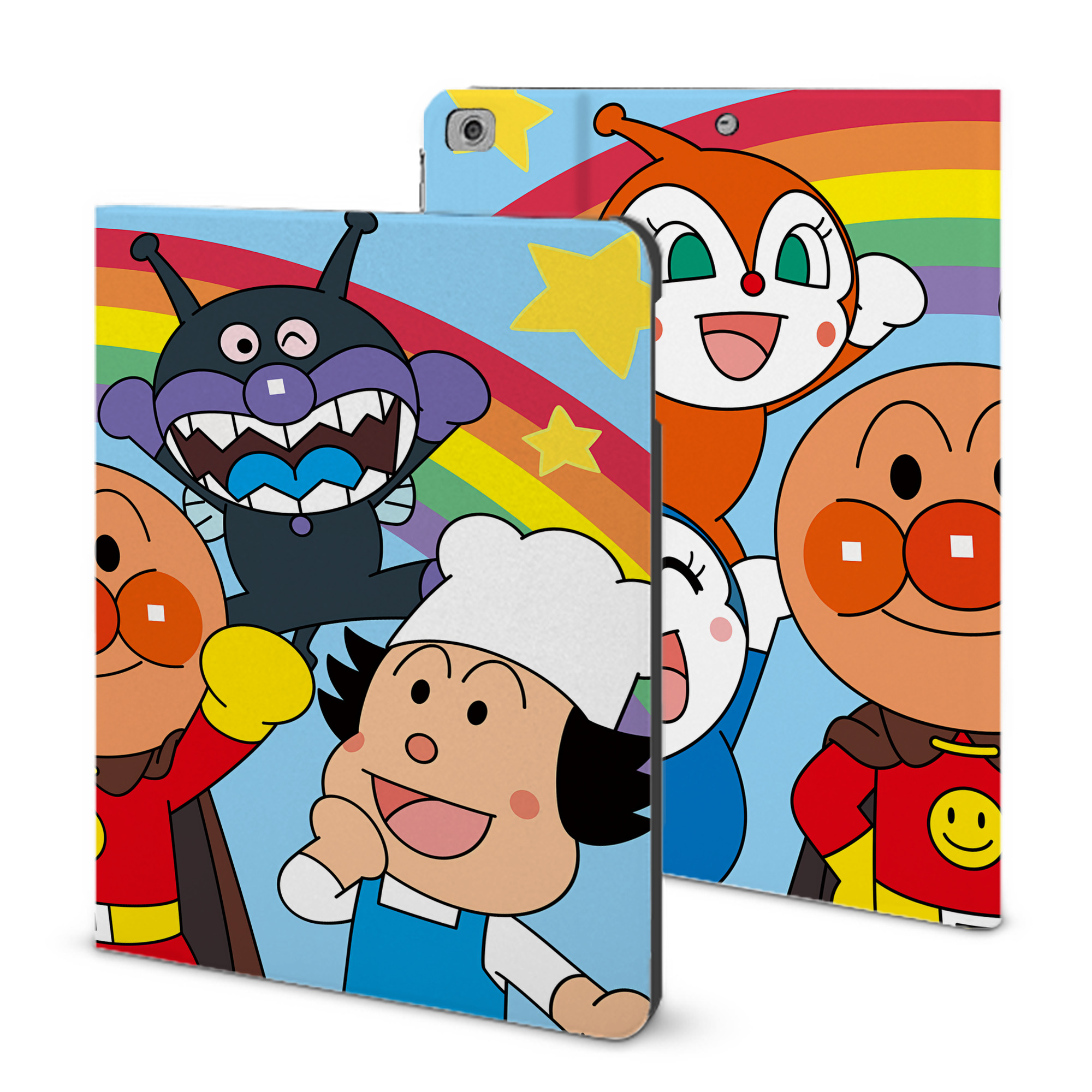 （画像用） アンパンマン Anpanman IPad ケース ブック型 PUレザー TPU 耐衝撃 軽量 薄型 ペン収納なし 全面保護 IPad 各モデル対応